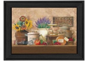 Antique Kitchen By Ed Wargo, Printed Wall Art, Ready to hang, Black Frame, 14" x 10"
