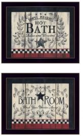 Hot Bath 2-Piece Vignette by Linda Spivey, Black Frame, 18" x 14"