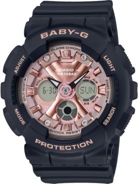 Baby-g Women's Analog-Digital Black Resin Strap Watch 43.3mm