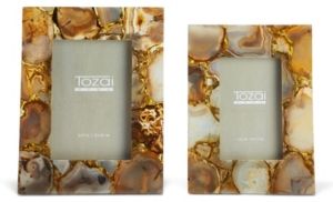 Amber Agate Photo Frames in Gift Box - Set of 2