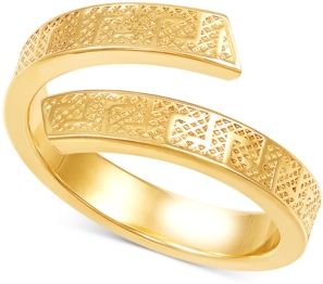 Greek Key Bypass Statement Ring in 10k Gold
