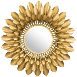 Sunflower Round Mirror Gold