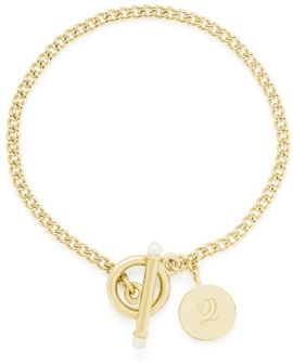 Stella Imitation Pearl Initial Toggle Bracelet