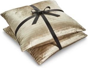 2-Pk. Velvet Textured Stripe 20" Square Decorative Pillows