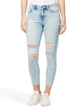 Ripped Mid-Rise Ankle Skinny Jeans