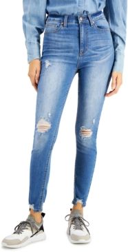 High Rise Ripped Skinny Ankle Jeans
