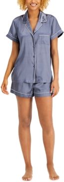 Inc Satin Notched Collar Top & Shorts Pajamas Set, Created for Macy's