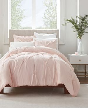 Simply Clean Antimicrobial Pleated King Comforter Set, 3 Piece Bedding