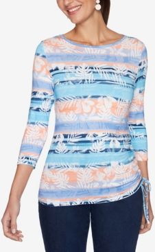 Misses Knit Stripe Top Ruch