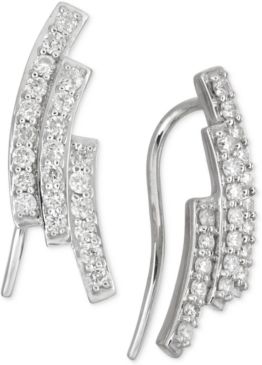 Diamond Three-Row Ear Crawlers (1/2 ct. t.w.) in 14k White Gold