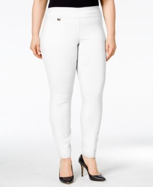 Plus Size Tummy-Control Pull-On Skinny Pants, Created for Macy's