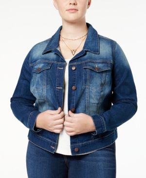 Trendy Plus Size Pixie Long Sleeve Denim Jacket