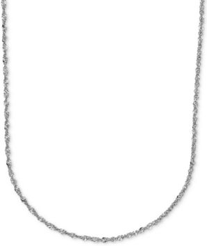 18" Italian Gold Perfectina Chain Necklace (1-1/3mm) in 14k White Gold