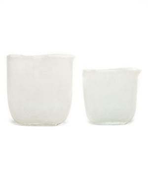 Ellipse Frosted Vases, Set of 2