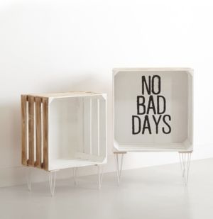 Urban Living Inspirational Nested Wooden Crates, Set of 2