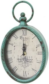 Antique Teal Oval Clock