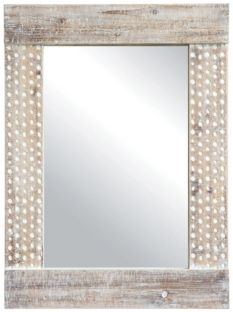 Wall Mirror w/White Wash Finish