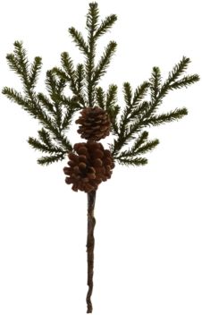 19" Pine & Pine Cone Artificial Flower Bundle, Set of 12