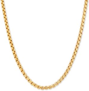 Box Link 22" Chain Necklace in 14k Gold