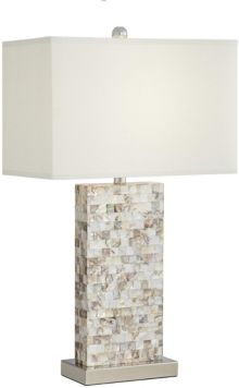 Mother of Pearl Rectangle Block Table Lamp