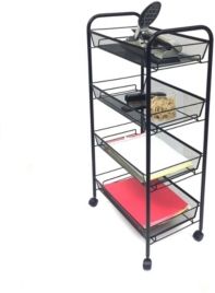 All-Purpose Utility Cart with Wheels, Heavy Duty Trolley, Light Weight Cart, Kitchen, Office, Bathroom, Home