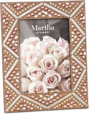 Closeout! Martha Stewart Collection Blush Beaded 5" x 7" Frame, Created for Macy's