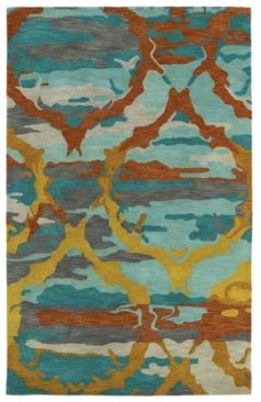 Brushstrokes BRS02-91 Teal 5' x 7'9" Area Rug