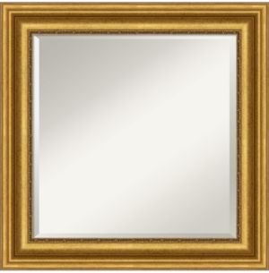 Parlor Gold-tone Framed Bathroom Vanity Wall Mirror, 25.62" x 25.62"