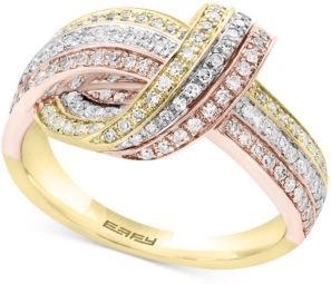 Effy Diamond Love Knot Statement Ring (1/2 ct. t.w.) in 14k Gold & Rose Gold