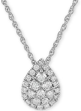 Lab Created Diamond Pear Cluster 18" Pendant Necklace (3/8 ct. t.w.) in Sterling Silver