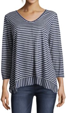 Striped Asymmetrical Hem Top