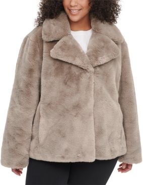 Plus Size Faux-Fur Coat