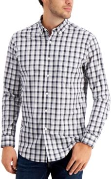 Checked Stretch Cotton Shirt with Pocket, Created for Macy's