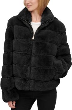 Faux-Fur Zip-Front Coat