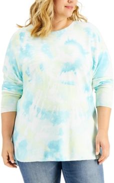 Inc Plus Size Tie-Dyed Sweater, Created for Macy's