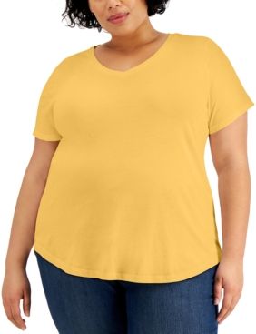 Plus Size Solid Burnout T-Shirt, Created for Macy's
