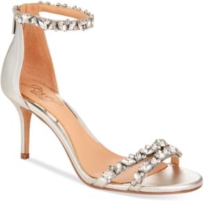 Caroline Embellished Ankle-Strap Evening Sandals Women's Shoes