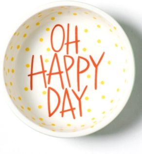 Mint Stripe Oh Happy Day Dipping Bowl