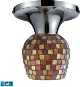 Celina 1-Light Semi-Flush in Polished Chrome and Multi Fusion Glass - Led Offering Up To 800 Lumens
