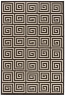 Linden Creme and Brown 4' x 6' Area Rug