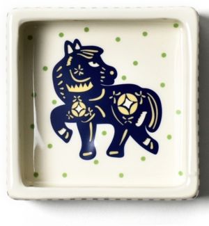 by Laura Johnson Chinese Zodiac Horse Square Trinket Bowl