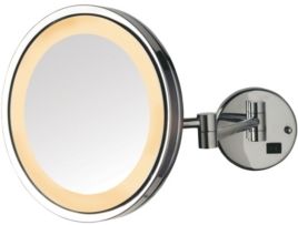 The Jerdon HL1016CL 9.5" 5X Magnified Led Wall Mount Mirror Bedding