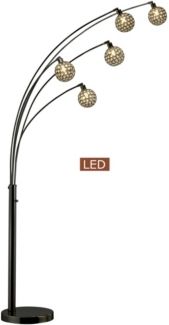 Manhattan 84" Quan 5-Arch Crystal Ball Led Floor Lamp