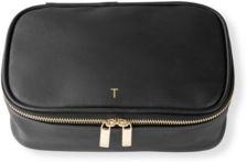 Personalized Large Vegan Leather Travel Jewelry Case
