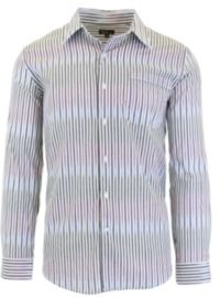 Long Sleeve Slim-Fit Printed Cotton Dress Shirts