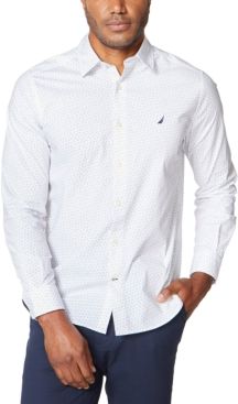 Classic-Fit Stretch Dot-Print Shirt