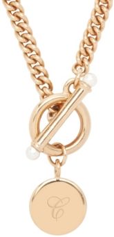 Stella Imitation Pearl Initial Toggle Necklace