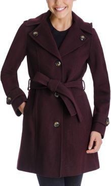 Single-Breasted Belted Hooded Walker Coat