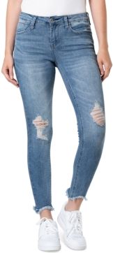 Juniors' Destructed Skinny Ankle Jeans