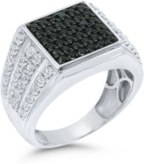 Black & White Diamond Cluster Ring (2 ct. t.w.) in Sterling Silver